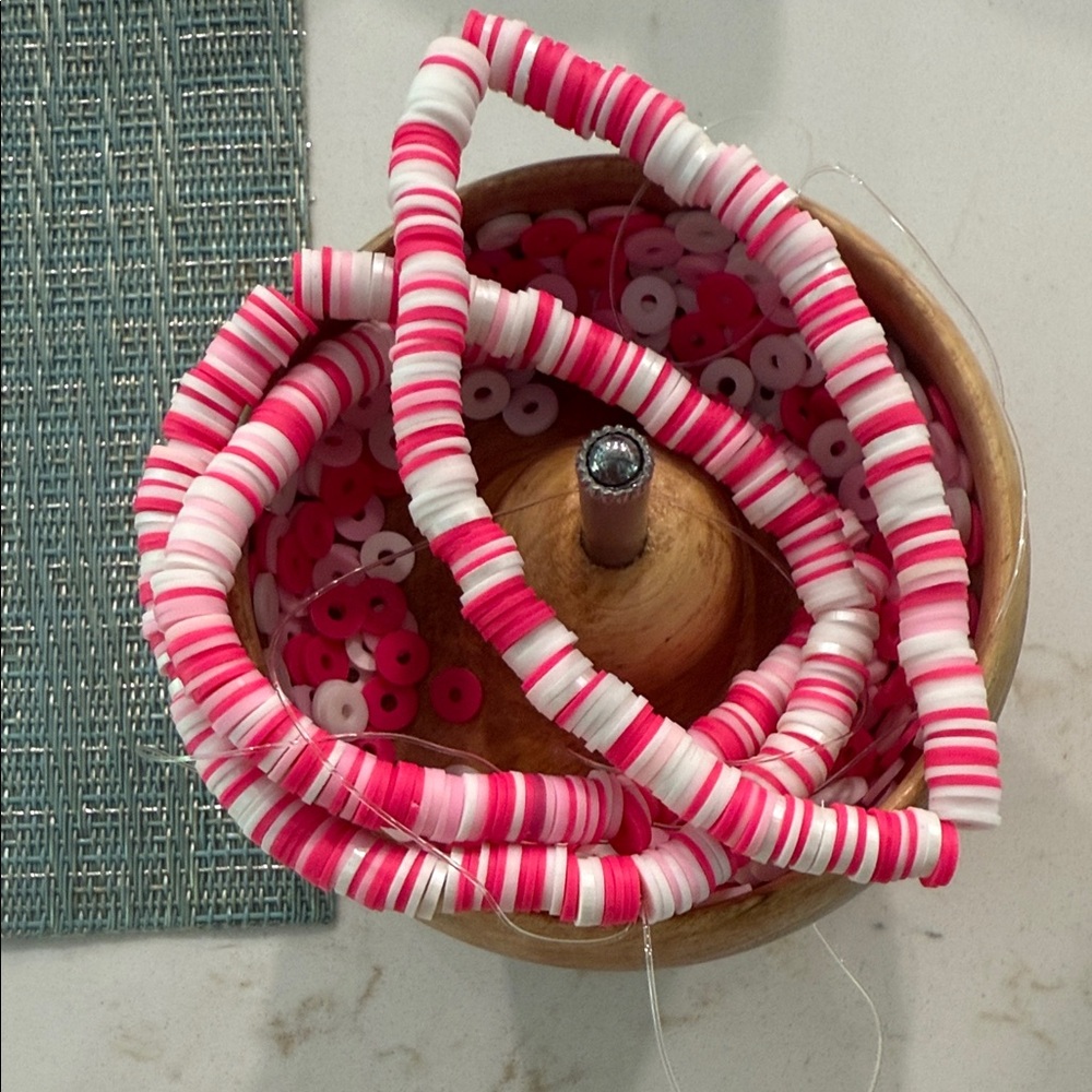 Pink and White Beaded Necklace